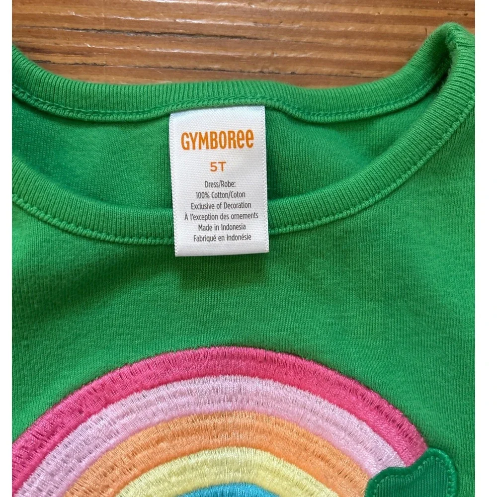 Gymboree Dress Kids Green St Patricks Day Rainbow Tiered Ruffle SIZE 5T